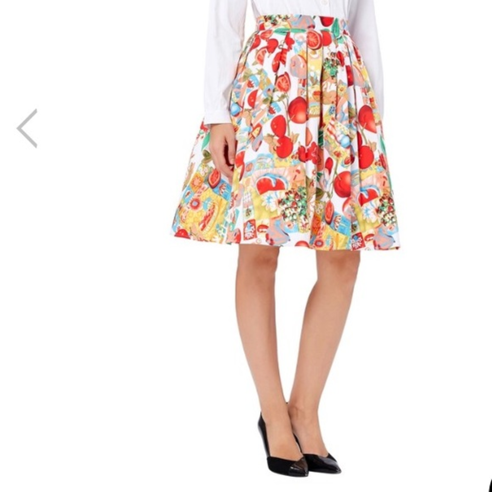 Grace Karin Floral Skirt A-Line Flare w/‎ Pockets